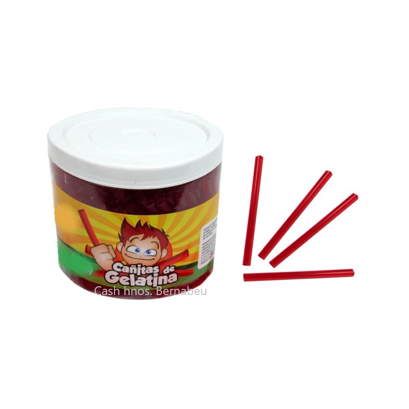CAÑITAS GELATINA FRESA 10 cm BOTE...