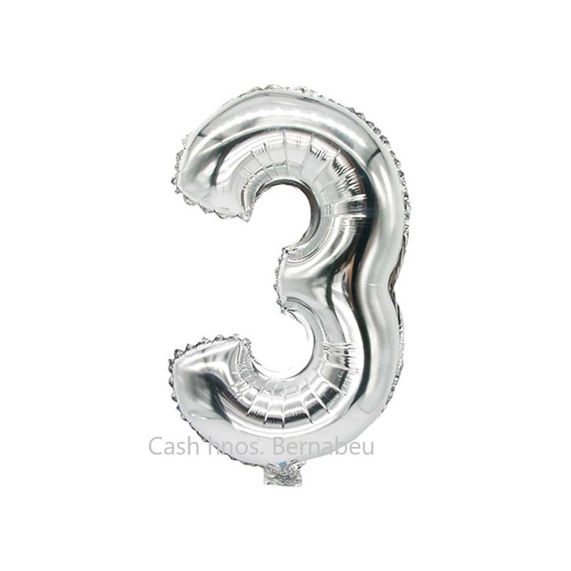 GLOBO FOIL 40' PLATA Nº3.