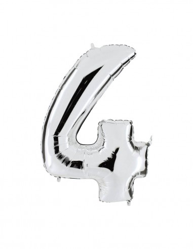 globos números GLOBO FOIL 40' PLATA Nº4