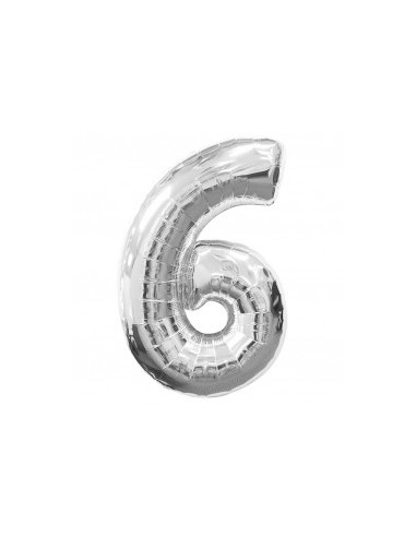 GLOBO FOIL 40' PLATA Nº6.